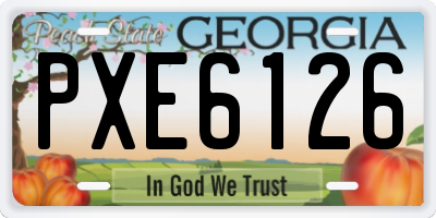 GA license plate PXE6126