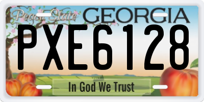 GA license plate PXE6128