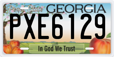 GA license plate PXE6129