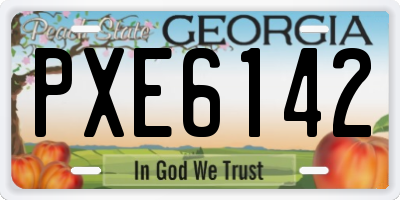GA license plate PXE6142