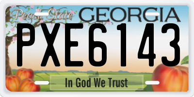 GA license plate PXE6143