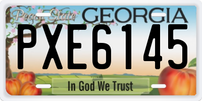 GA license plate PXE6145