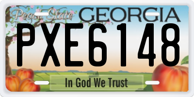 GA license plate PXE6148