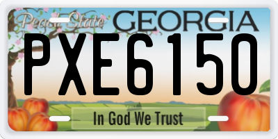 GA license plate PXE6150