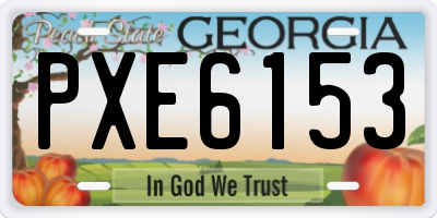 GA license plate PXE6153