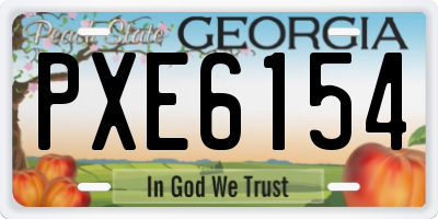 GA license plate PXE6154