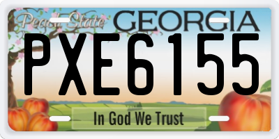 GA license plate PXE6155
