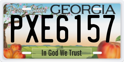 GA license plate PXE6157