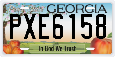 GA license plate PXE6158