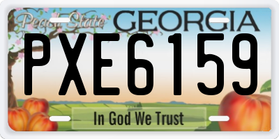 GA license plate PXE6159