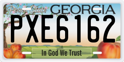 GA license plate PXE6162