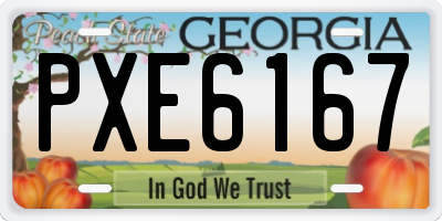 GA license plate PXE6167