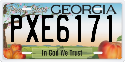 GA license plate PXE6171