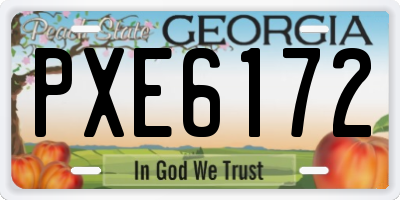GA license plate PXE6172