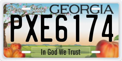 GA license plate PXE6174