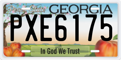 GA license plate PXE6175