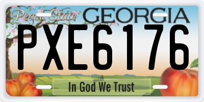 GA license plate PXE6176