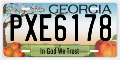 GA license plate PXE6178
