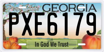 GA license plate PXE6179