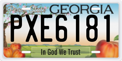 GA license plate PXE6181