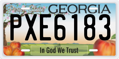 GA license plate PXE6183