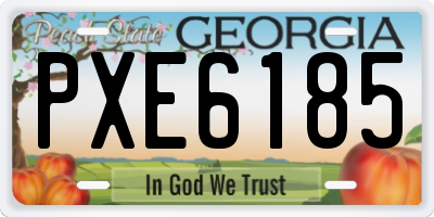 GA license plate PXE6185