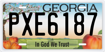 GA license plate PXE6187