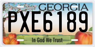 GA license plate PXE6189