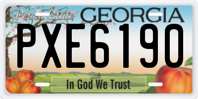 GA license plate PXE6190