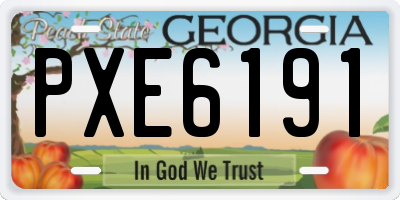 GA license plate PXE6191