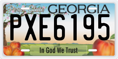 GA license plate PXE6195