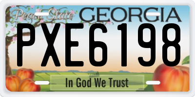 GA license plate PXE6198