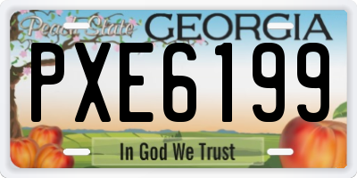 GA license plate PXE6199