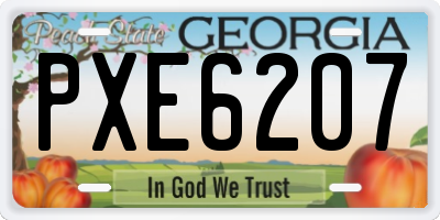 GA license plate PXE6207