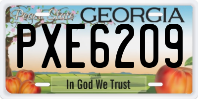 GA license plate PXE6209