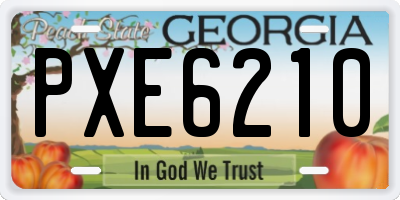 GA license plate PXE6210