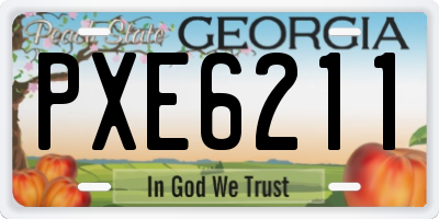 GA license plate PXE6211