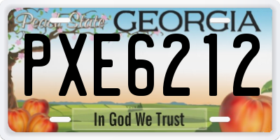 GA license plate PXE6212