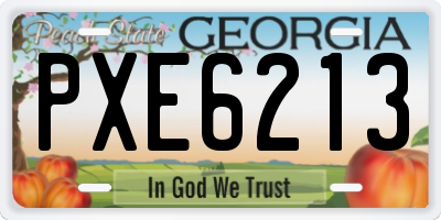 GA license plate PXE6213