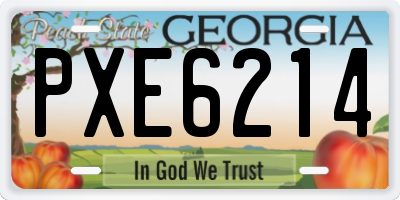 GA license plate PXE6214