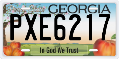 GA license plate PXE6217