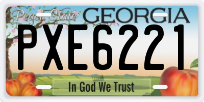 GA license plate PXE6221