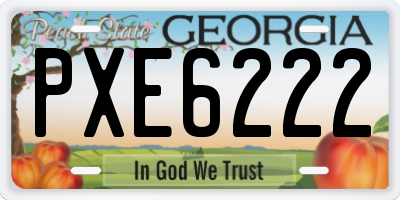 GA license plate PXE6222