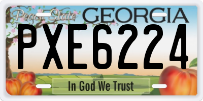 GA license plate PXE6224