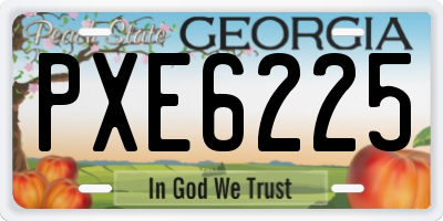 GA license plate PXE6225