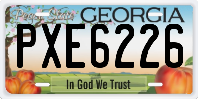 GA license plate PXE6226