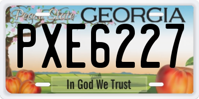 GA license plate PXE6227