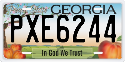 GA license plate PXE6244