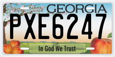 GA license plate PXE6247