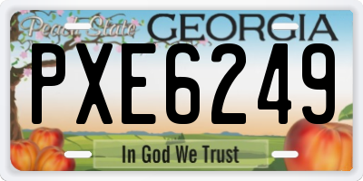 GA license plate PXE6249